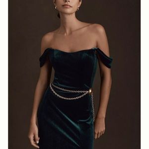 Jenny Yoo (Anthropologie) Issa velvet dress. Emerald, US size 10.